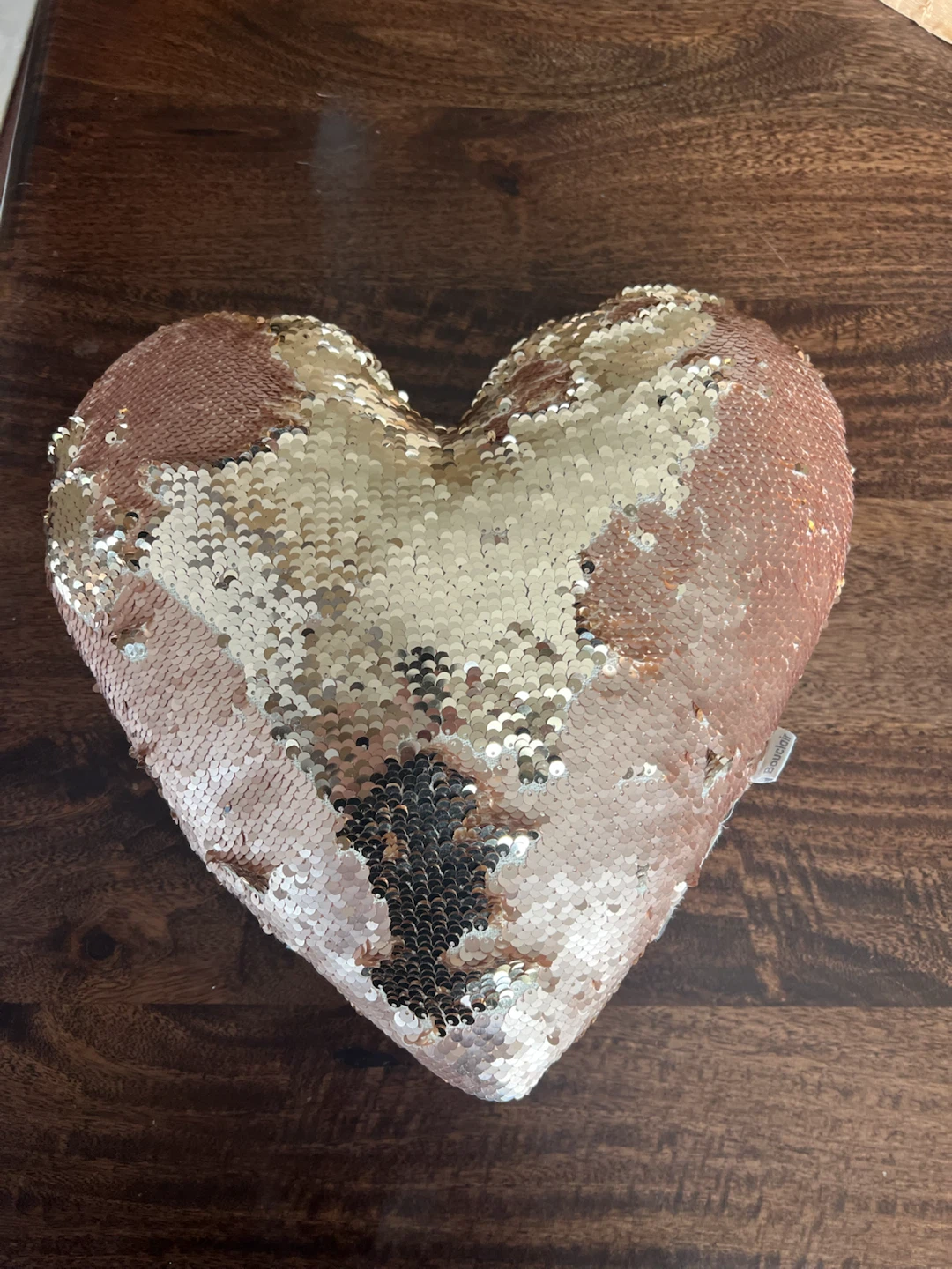 Heart Sequin Pillow