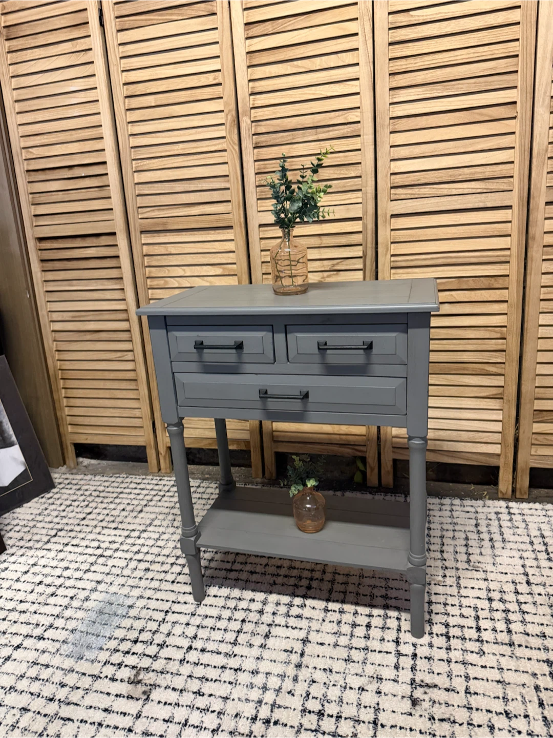 Gray entry way table - photo 3
