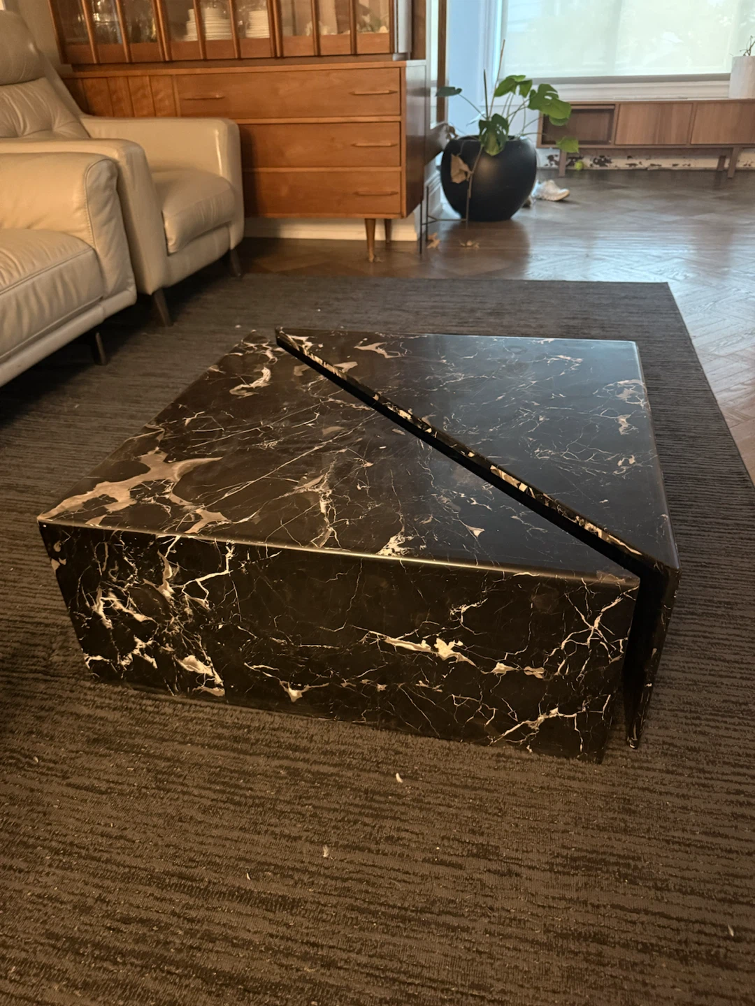 Black Marble Coffee Table - photo 2