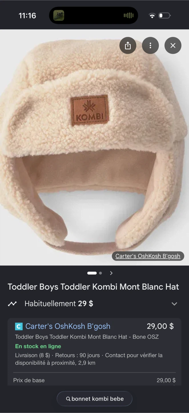 Bonnet bébé doublé  Kombi 6-12 mois - photo 3