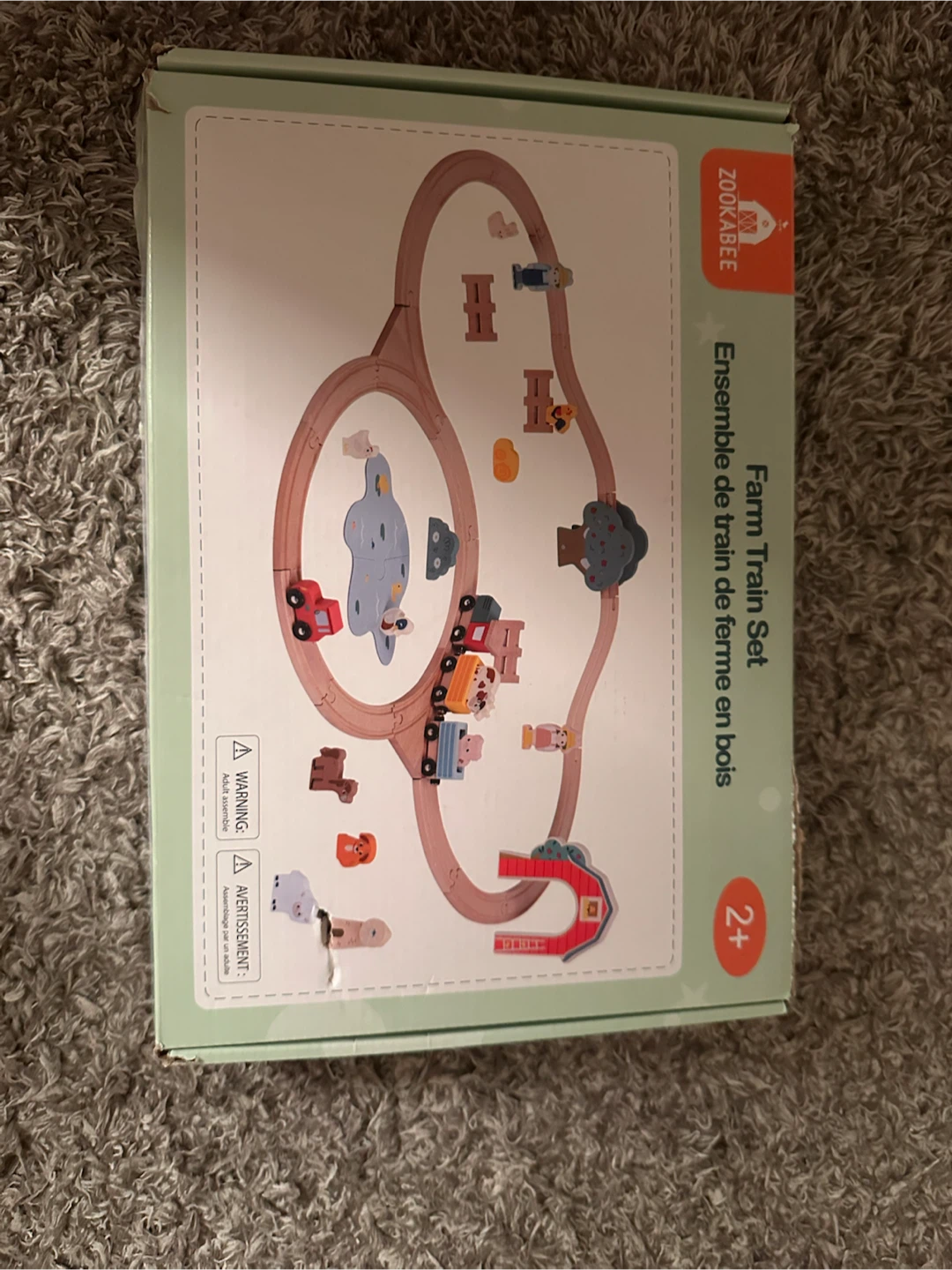 ZOOKABLE Farm Train Set Wooden Train Set