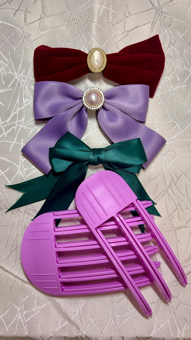 Set of 3 Hair Bows and a Hair Styling Tool