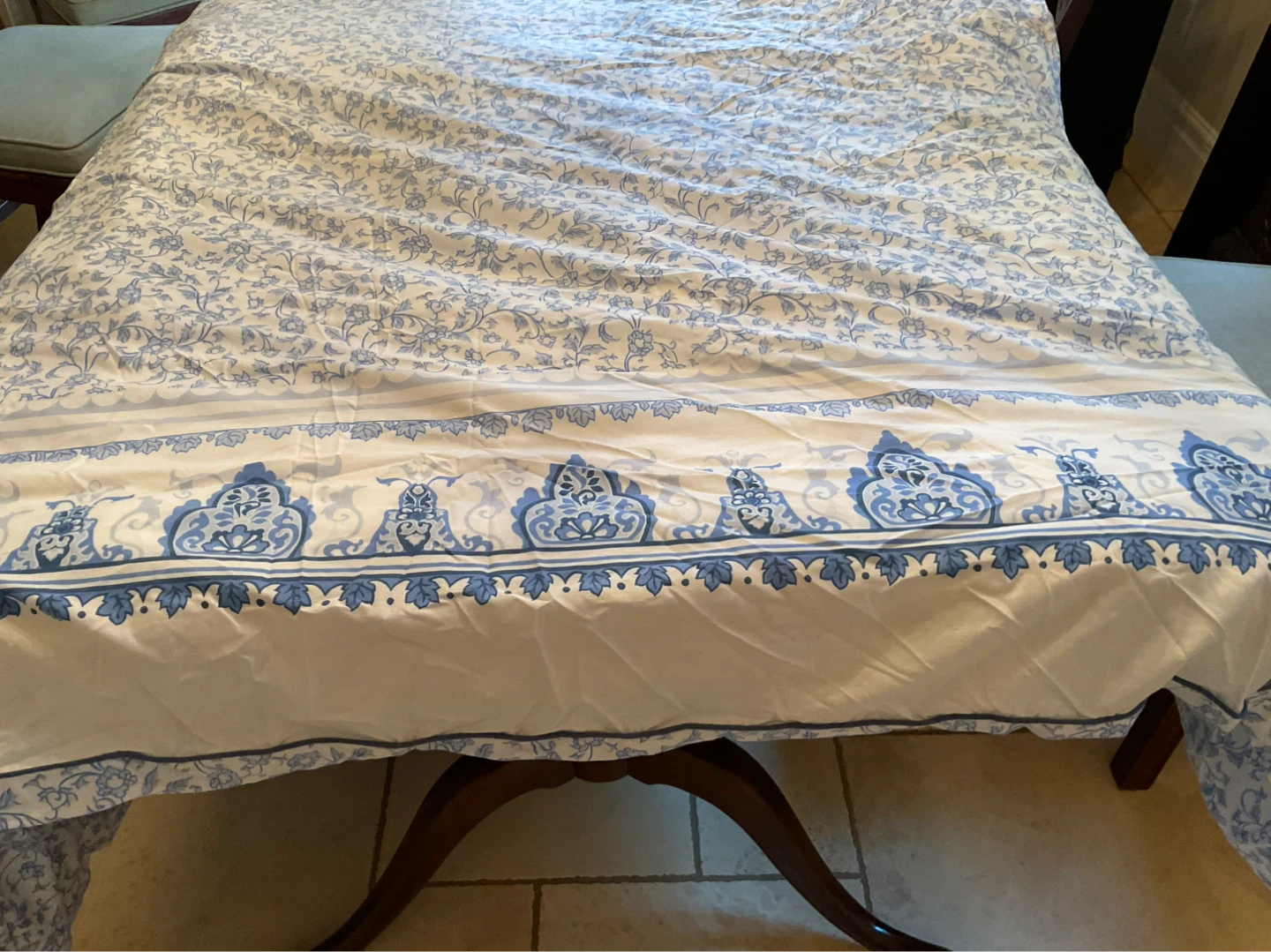 Blue and White Floral Duvet Cover