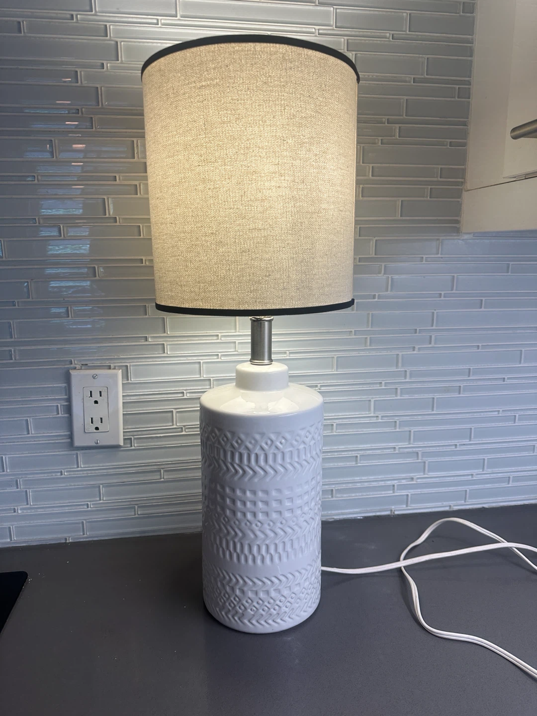 VINTAGE CERAMIC BOHO CHIC TABLE LAMP MCM LIGHT - photo 3