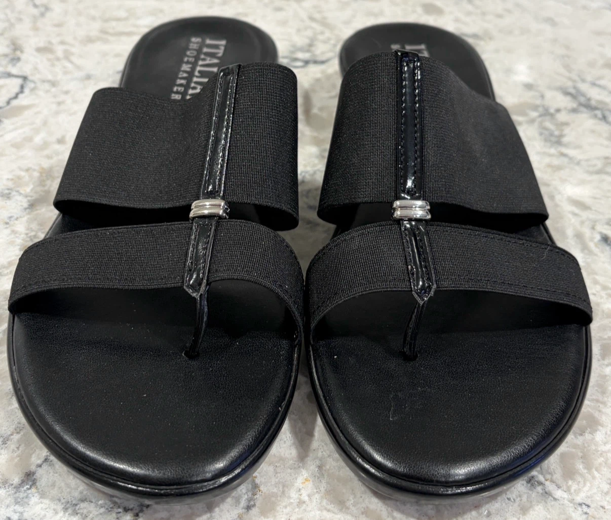 Women’s Italian Shoemakers Curl Black Stretch Comfort Sandals - photo 2