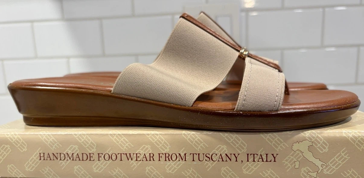 Women’s Italian Shoemakers Curl Taupe Stretch Comfort Sandals