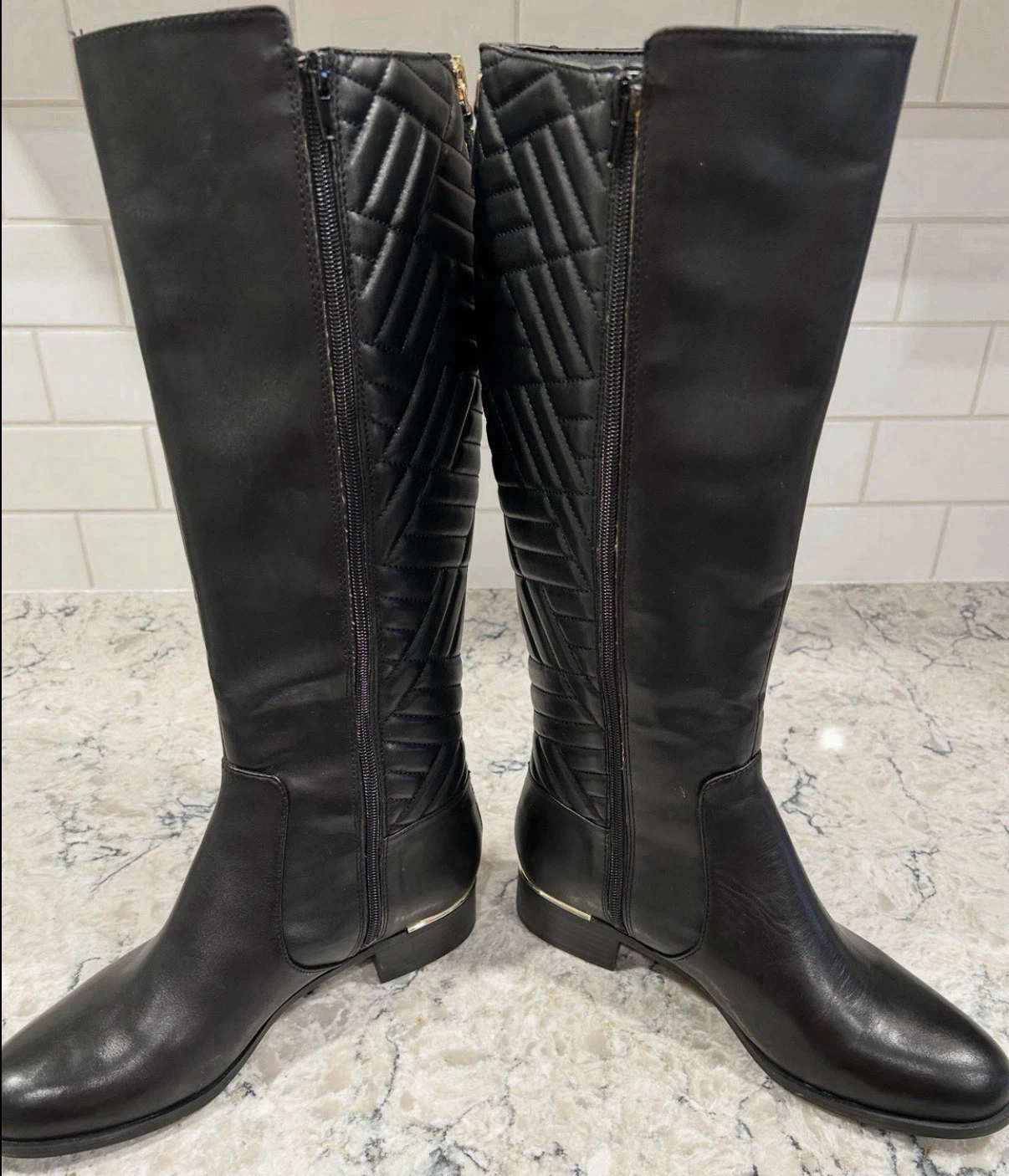 Calvin Klein Tall Rise Riding Style Zip Up Women’s Black Boots - photo 4