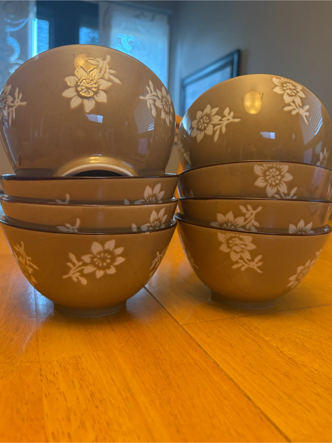 Nautica Brown Floral Bowls Set of 6