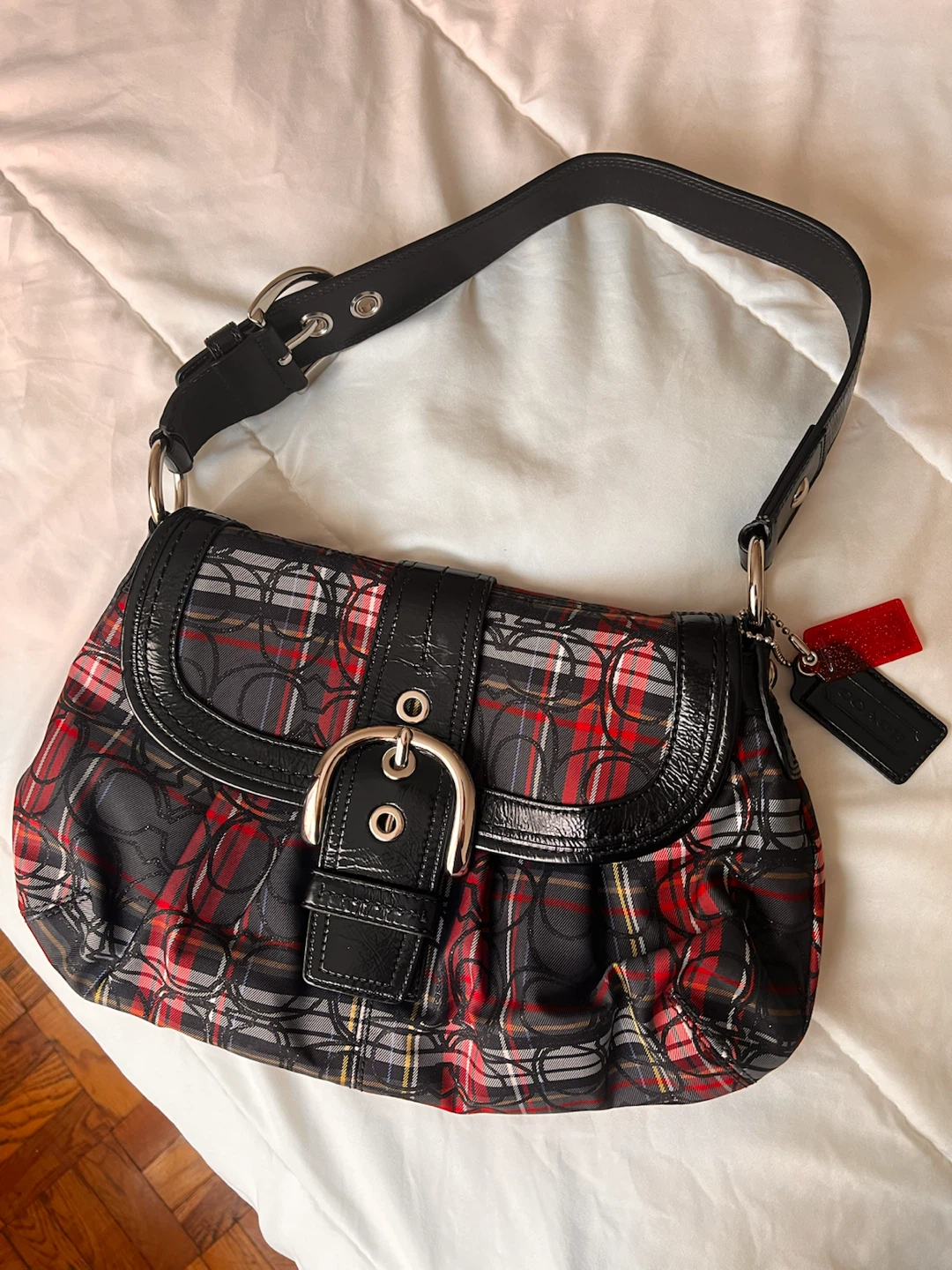 Coach Signature Plaid Shoulder Bag