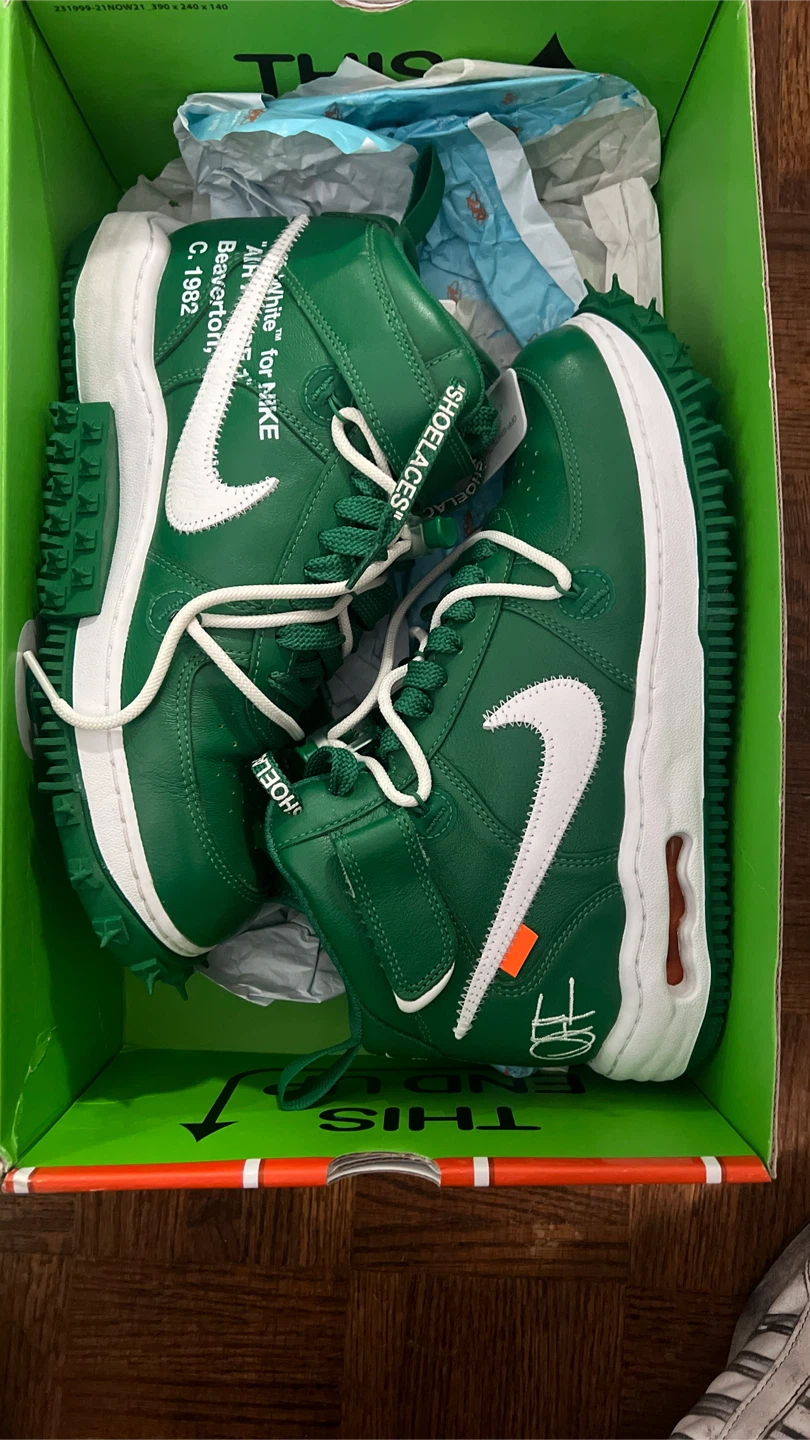 Nike Air Force 1 Mid SP LTHR Pine Green White - photo 3