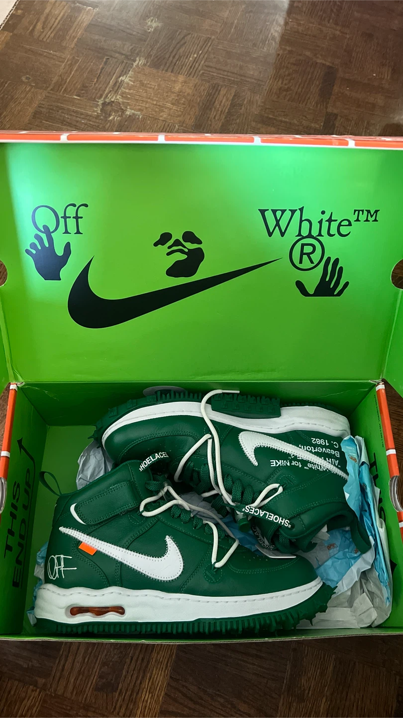 Nike Air Force 1 Mid SP LTHR Pine Green White - photo 5