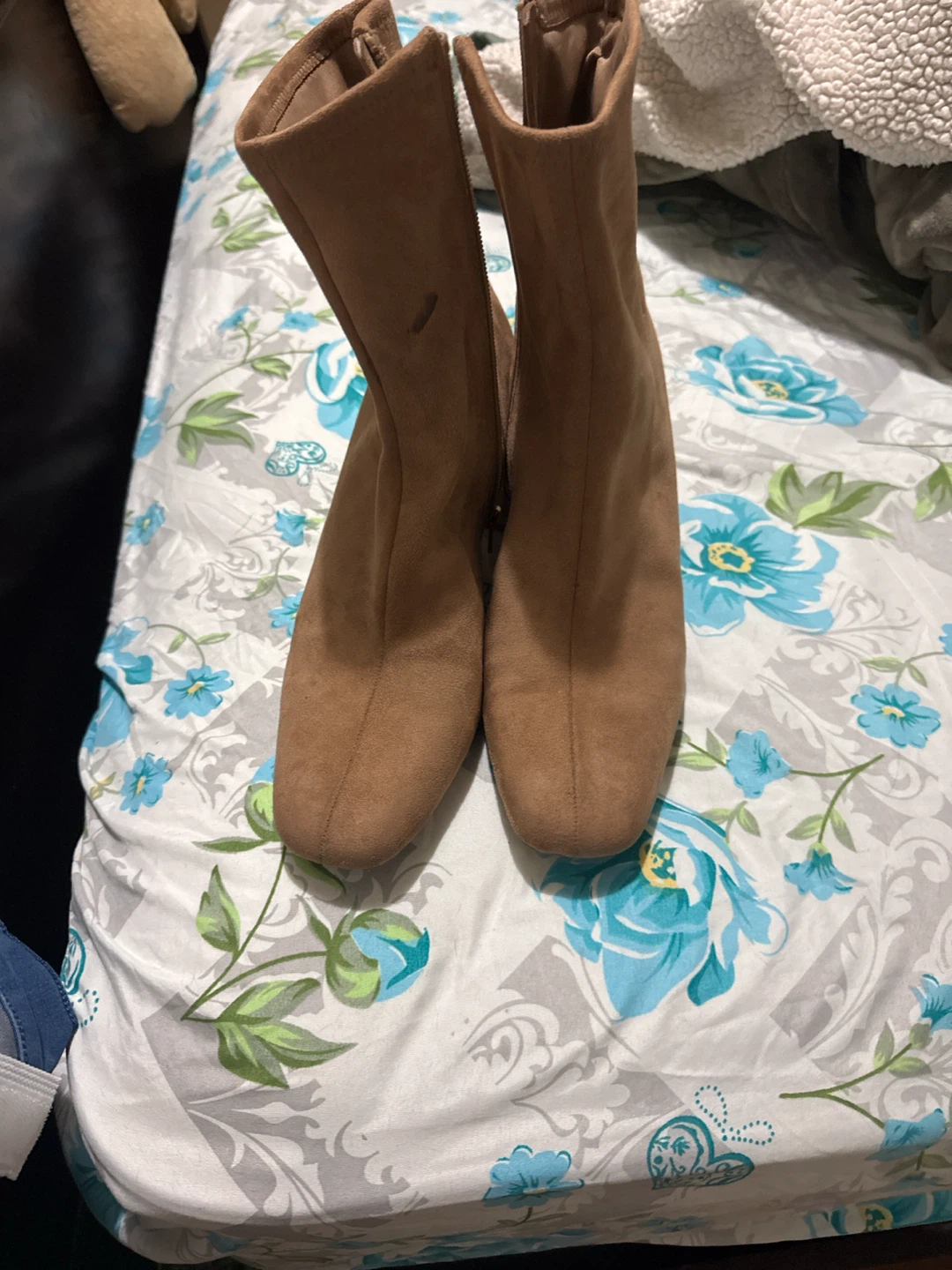 Brown Suede Booties