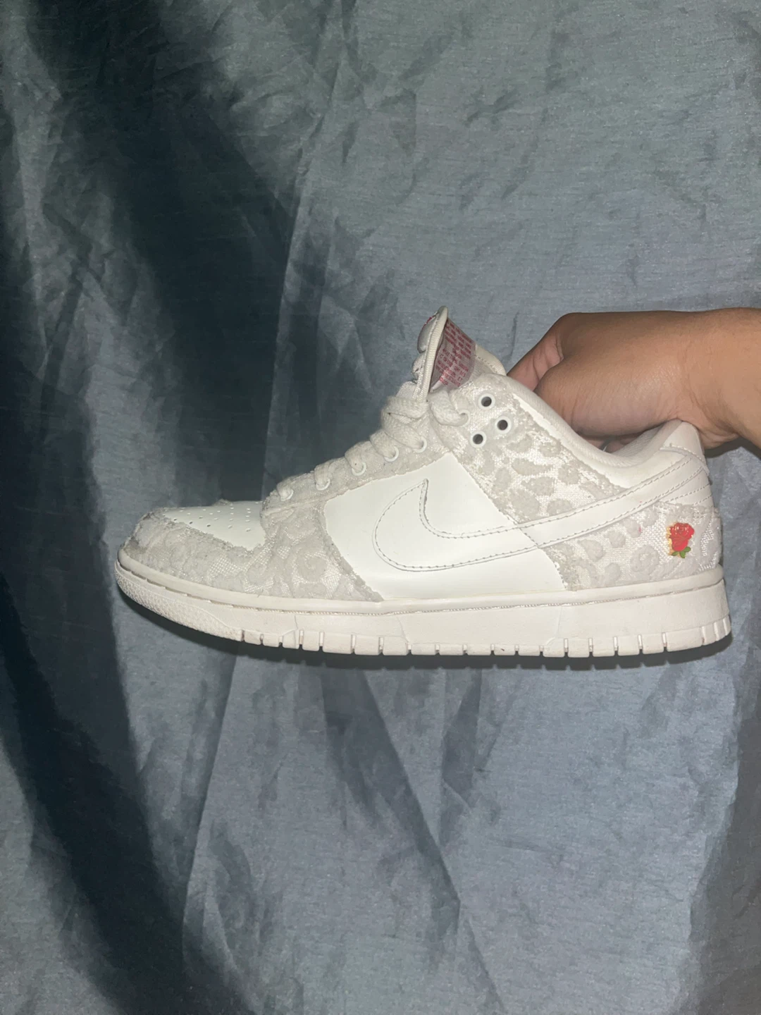 Nike Dunk Low White Lace Floral Sneakers - photo 5