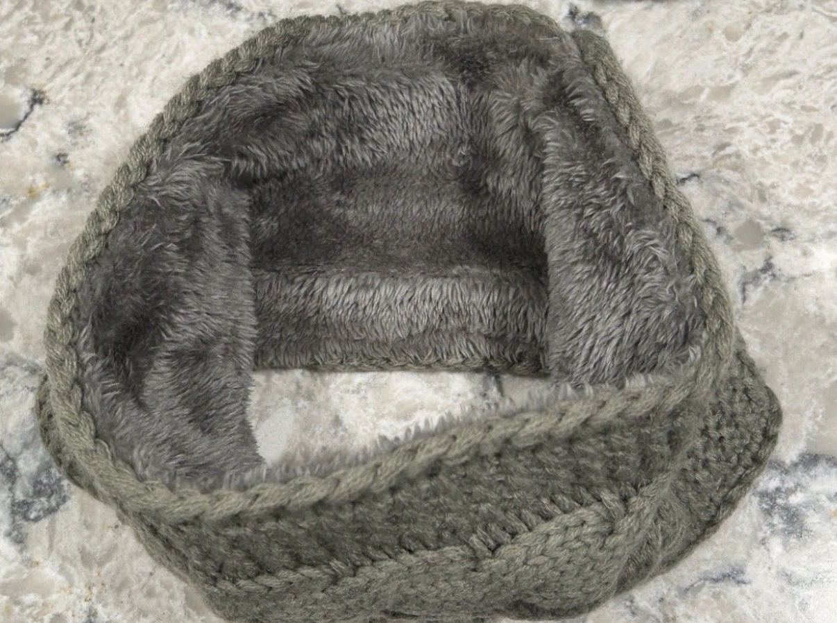 Black and Grey Cable Knit Cozy Headband - photo 5