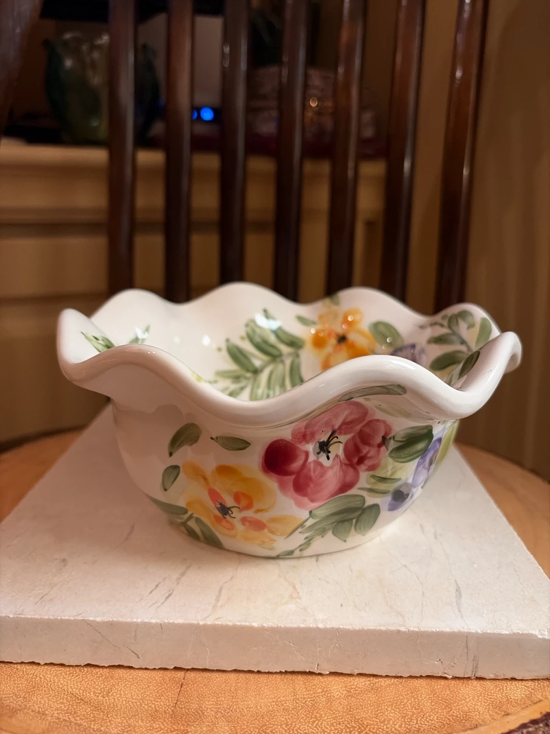 Hand-Painted Floral Bowl by Rose Prairie