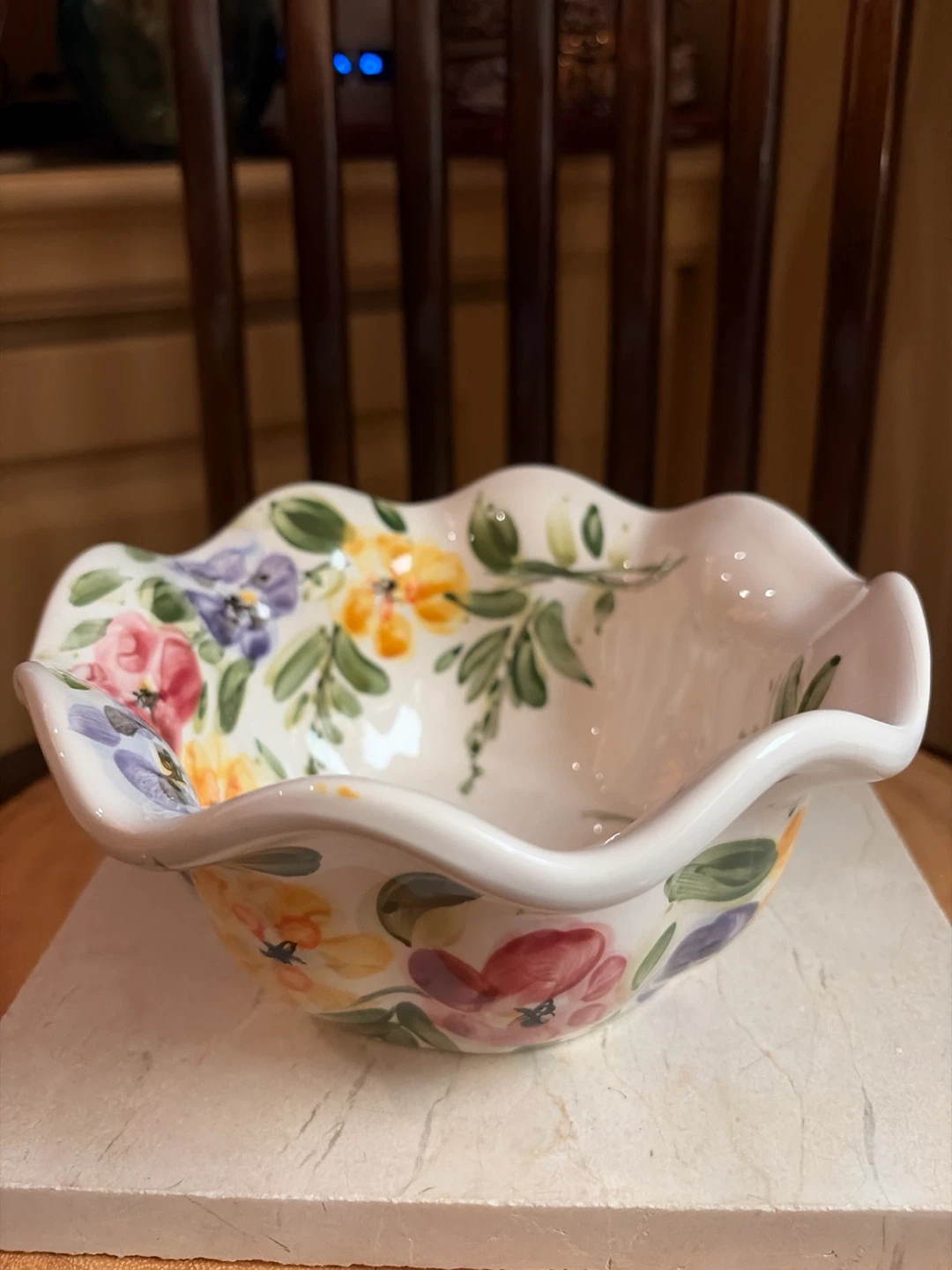 Hand-Painted Floral Bowl by Rose Prairie - photo 2
