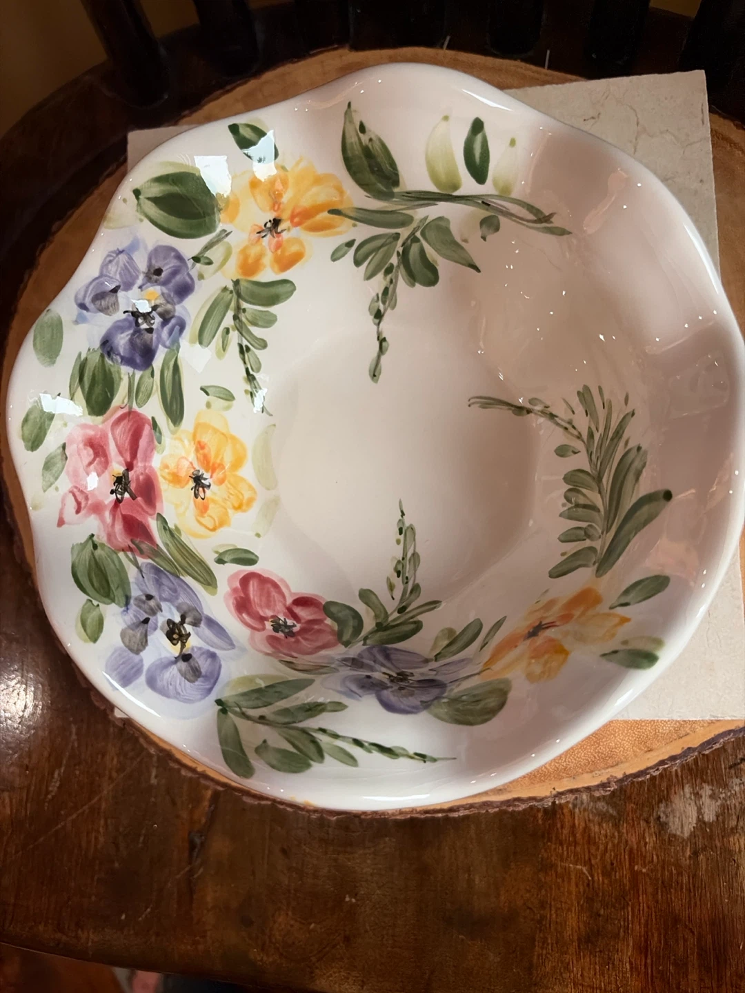 Hand-Painted Floral Bowl by Rose Prairie - photo 3