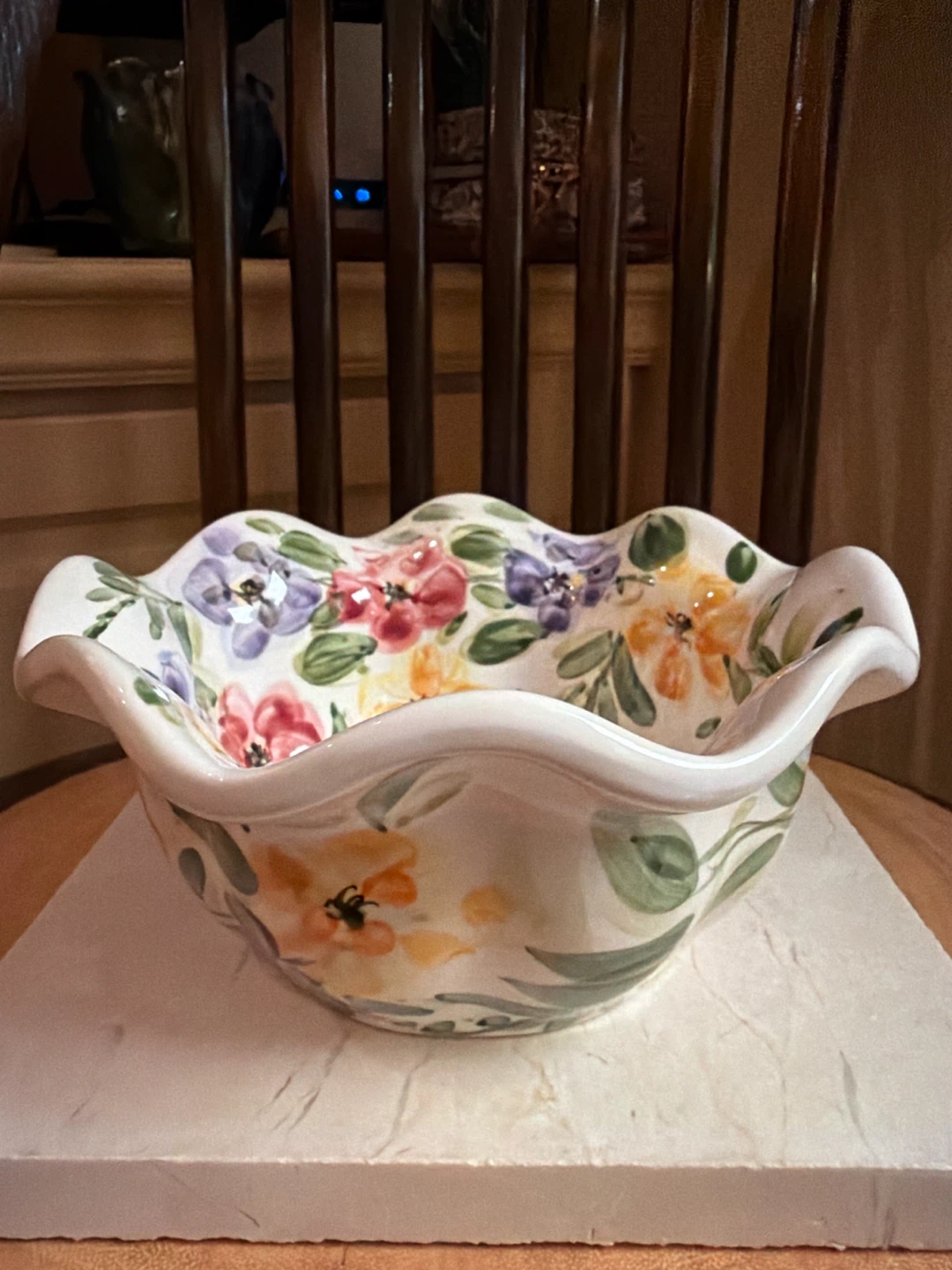 Hand-Painted Floral Bowl by Rose Prairie - photo 4