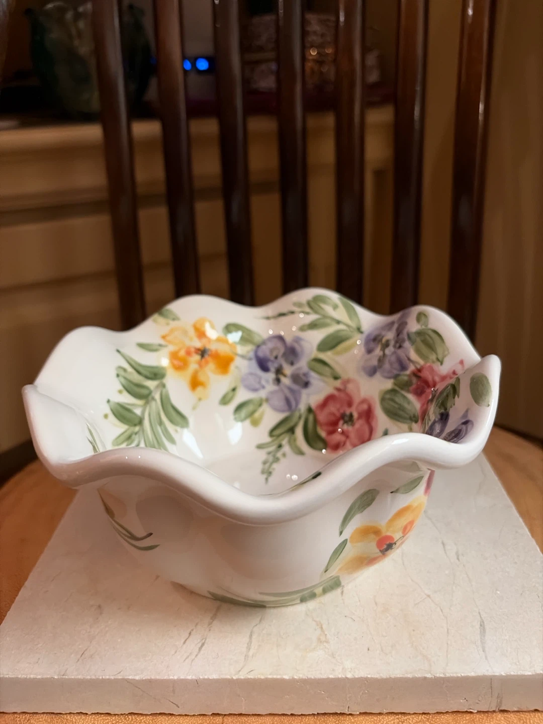 Hand-Painted Floral Bowl by Rose Prairie - photo 5
