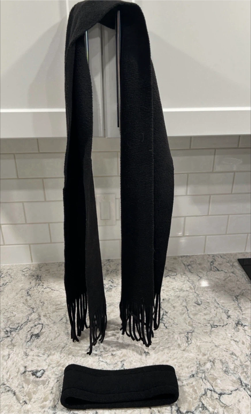 Women’s/Mens Black Fleece Head Warmer and Scarf Set - photo 2