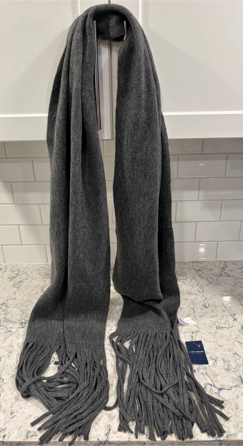 Charcoal Fringe Scarf NWT Soft Oversized Scarf (Lucky Brand)