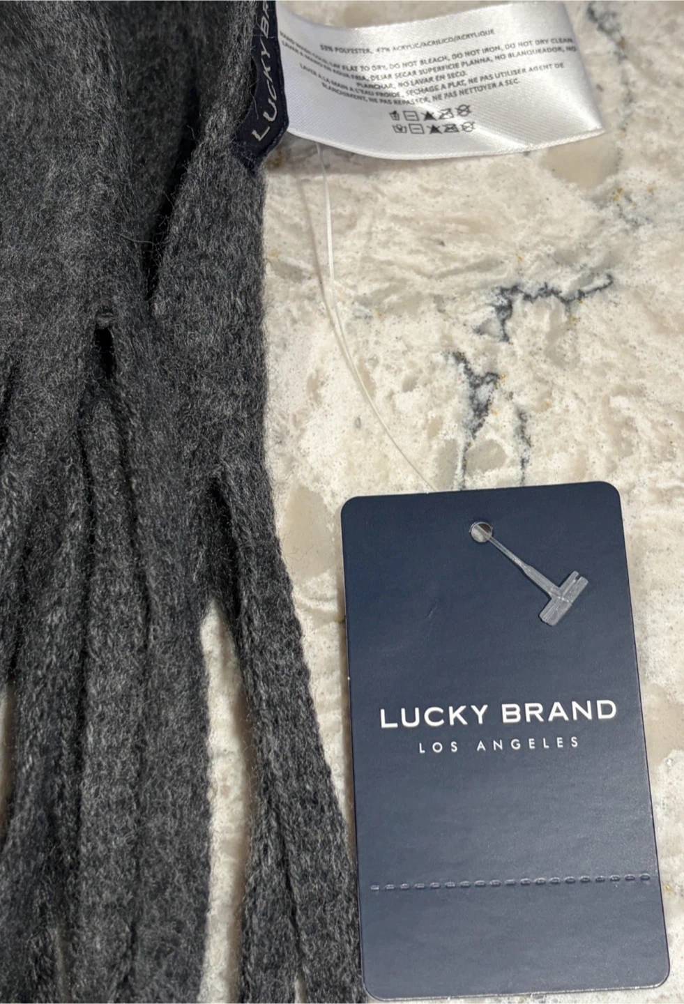 Charcoal Fringe Scarf NWT Soft Oversized Scarf (Lucky Brand) - photo 3