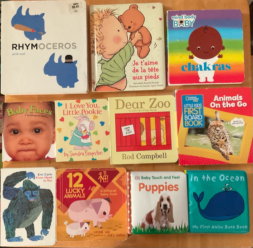 Lot of 10 Children's Board Books & 1 bath book