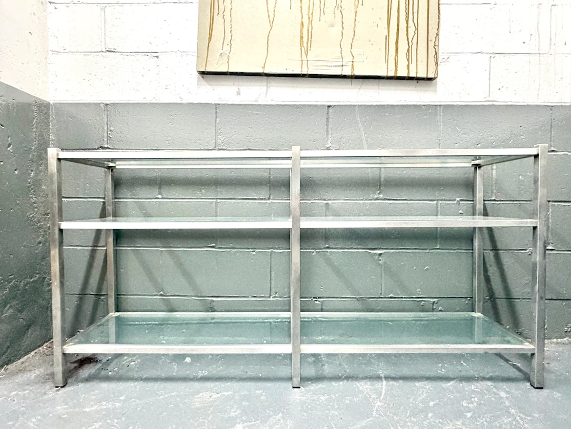 Glass and Steel TV/Media Stand/Console