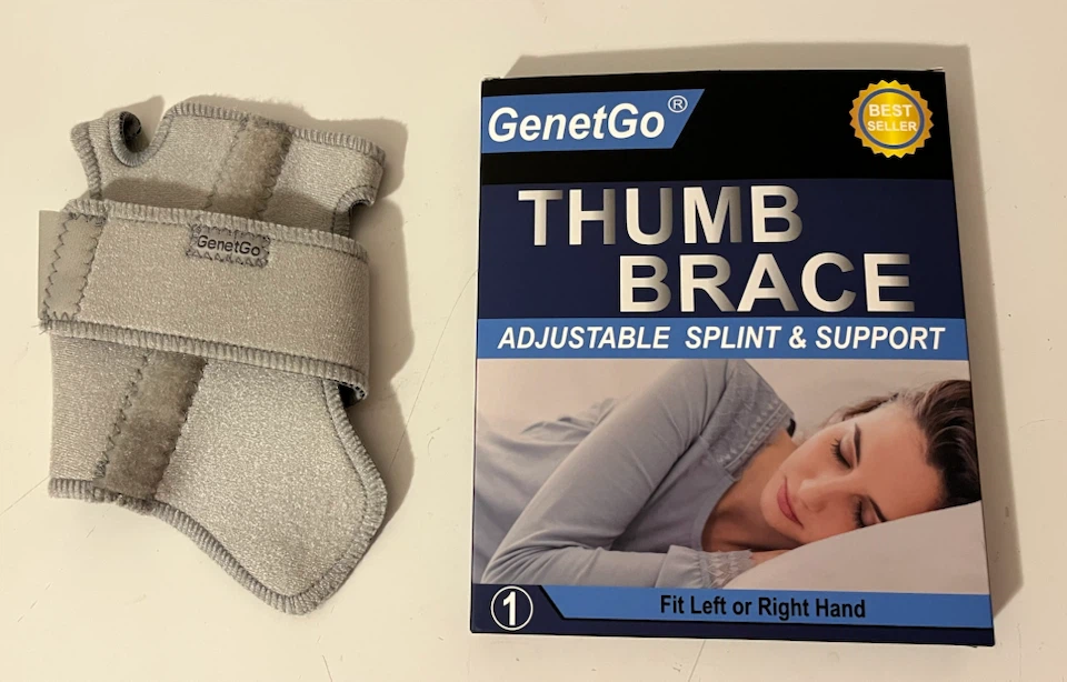 GenetGo Thumb Brace Adjustable Splint & Support Grey