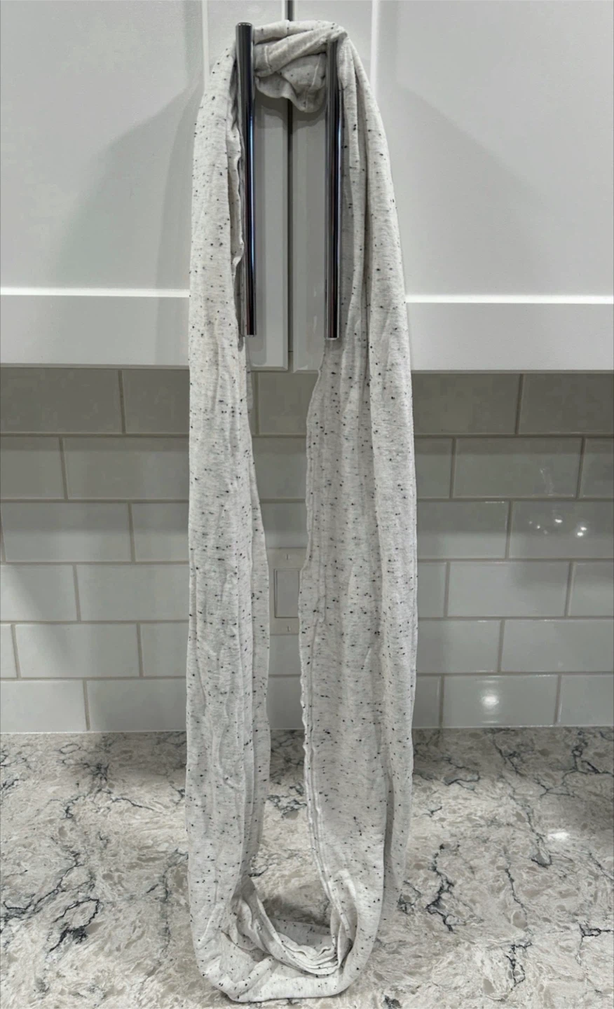 White with Grey Speckles Womens Infinity Scarf