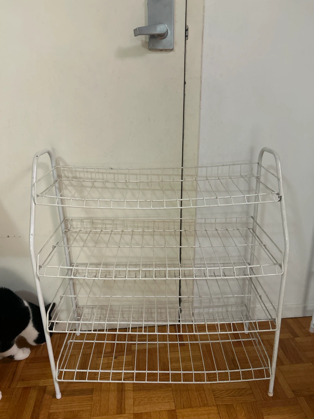 White 4-Tier Wire Shoe Rack