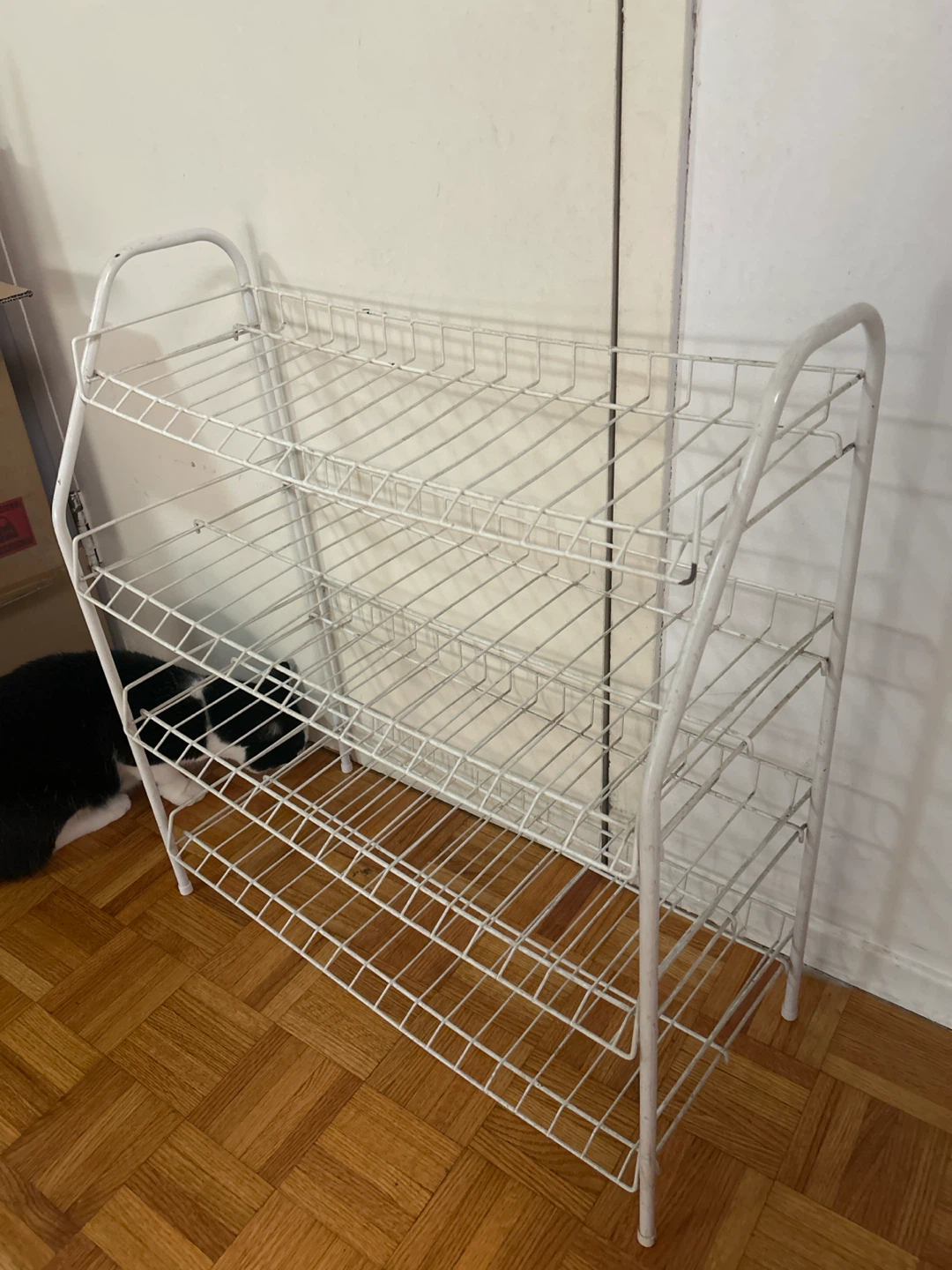 White 4-Tier Wire Shoe Rack - photo 2