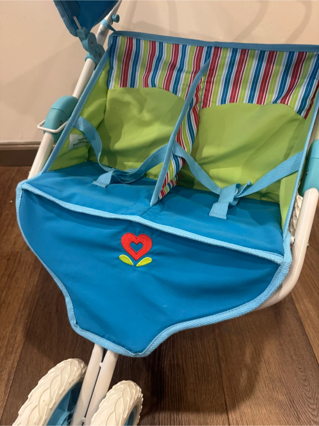 Retired American Girl Bitty Baby Twin Dolls Double Stroller Side - photo 2