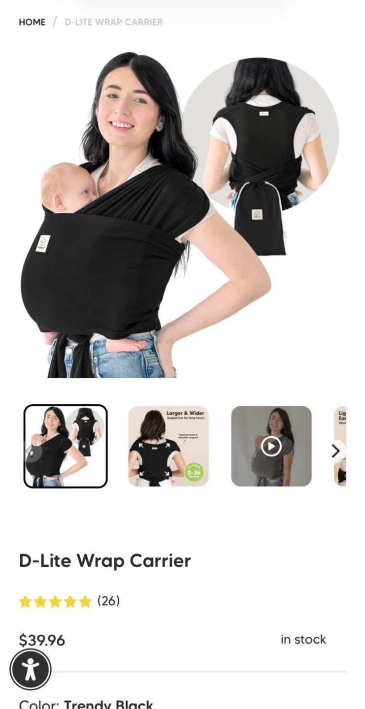 KeaBabies D-Lite Baby Wrap Carrier