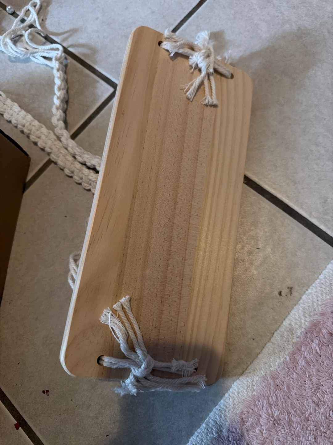 Macrame Plant Hanger with Wood Shelf & Chalk Marker - photo 4