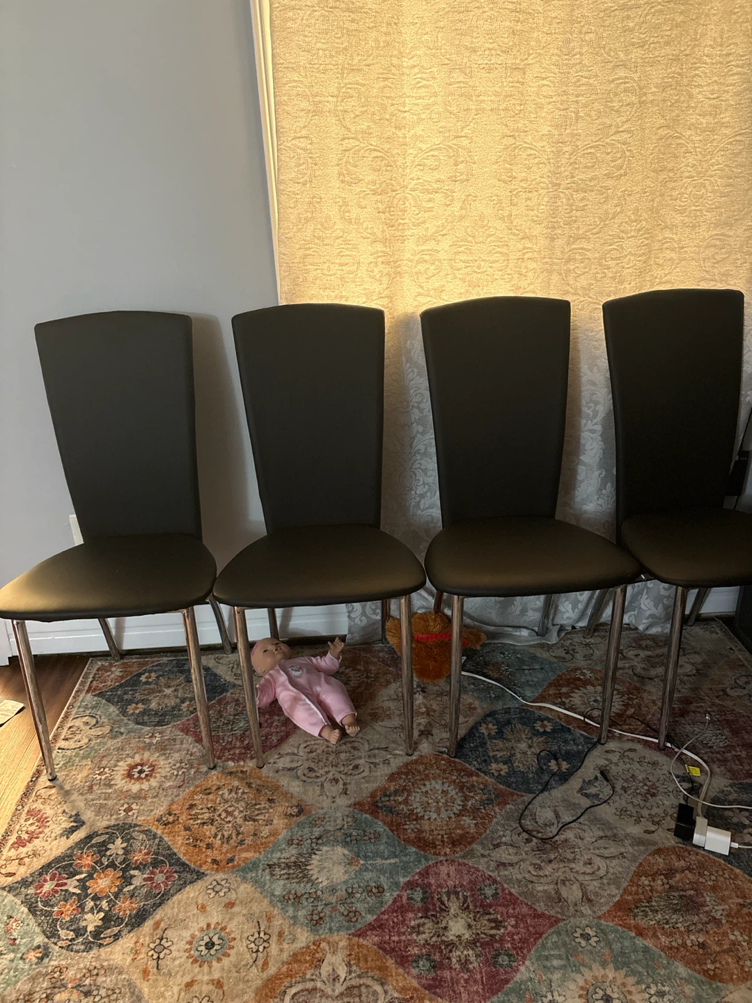 Set of 4 Black Dining Chairs