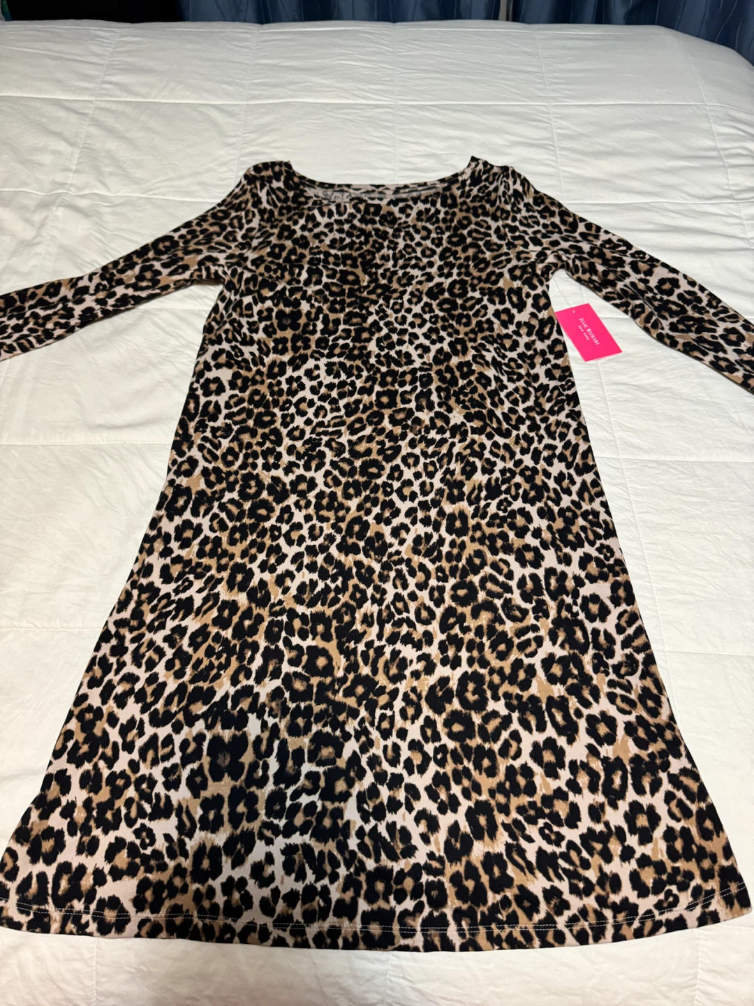 Isaac Mizrahi Leopard Print Long Sleeve Dress