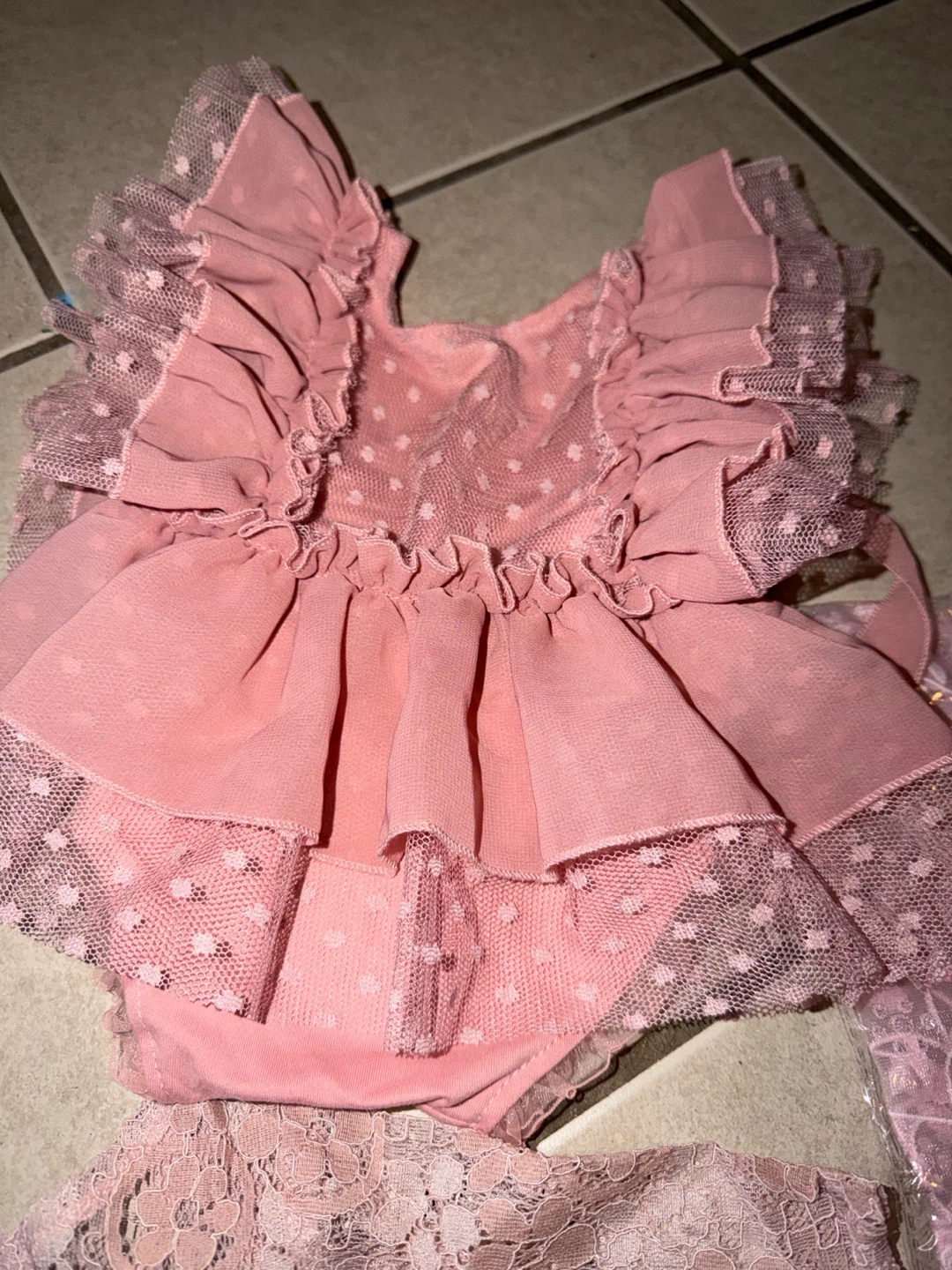 Pink Lace Romper & Headband Set - photo 3