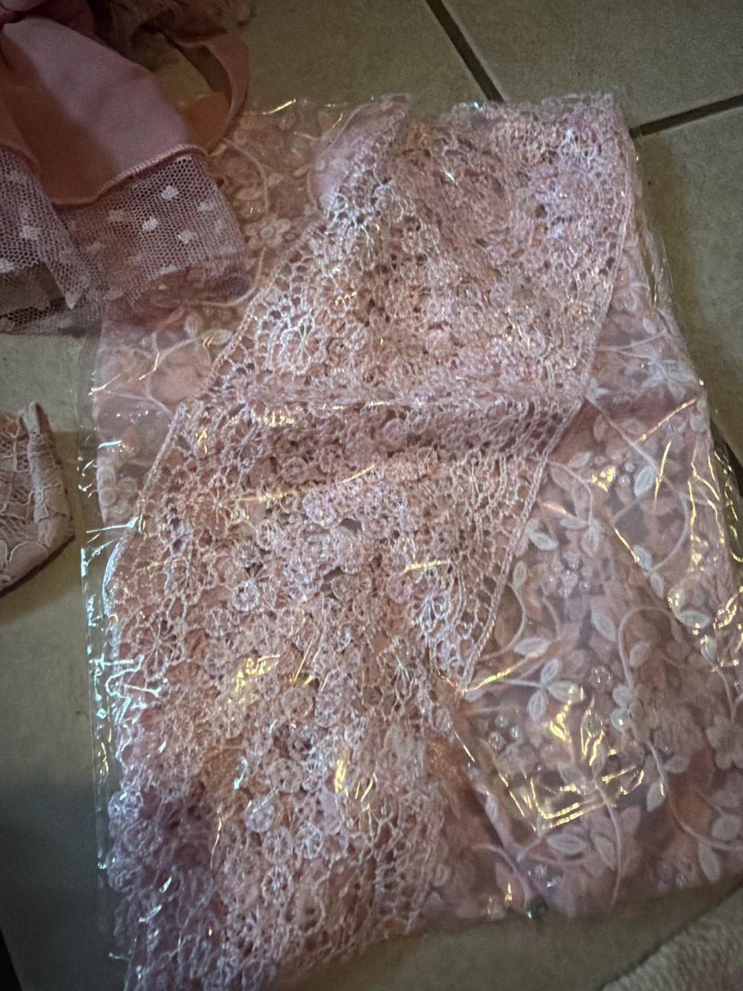 Pink Lace Romper & Headband Set - photo 4
