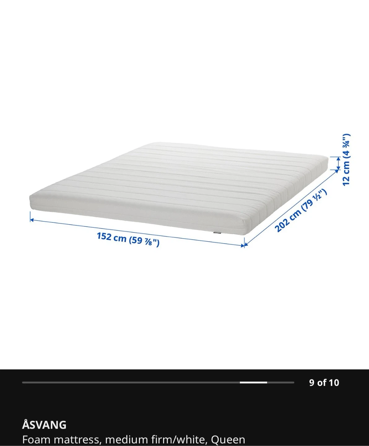 Slattum Ikea Queen Bed Frame and Asvang Queen mattress - photo 5