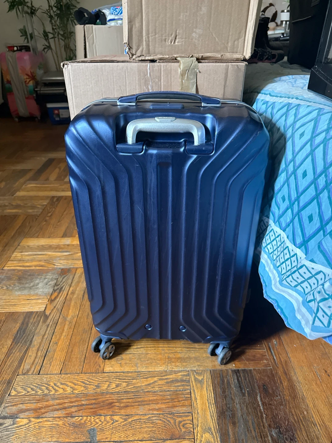 Dark Blue Hardshell Rolling Suitcase