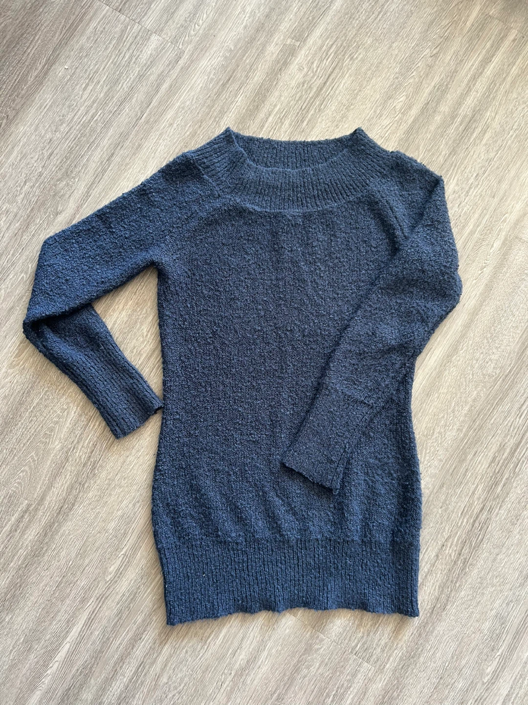 Blue Knit Sweater Dress