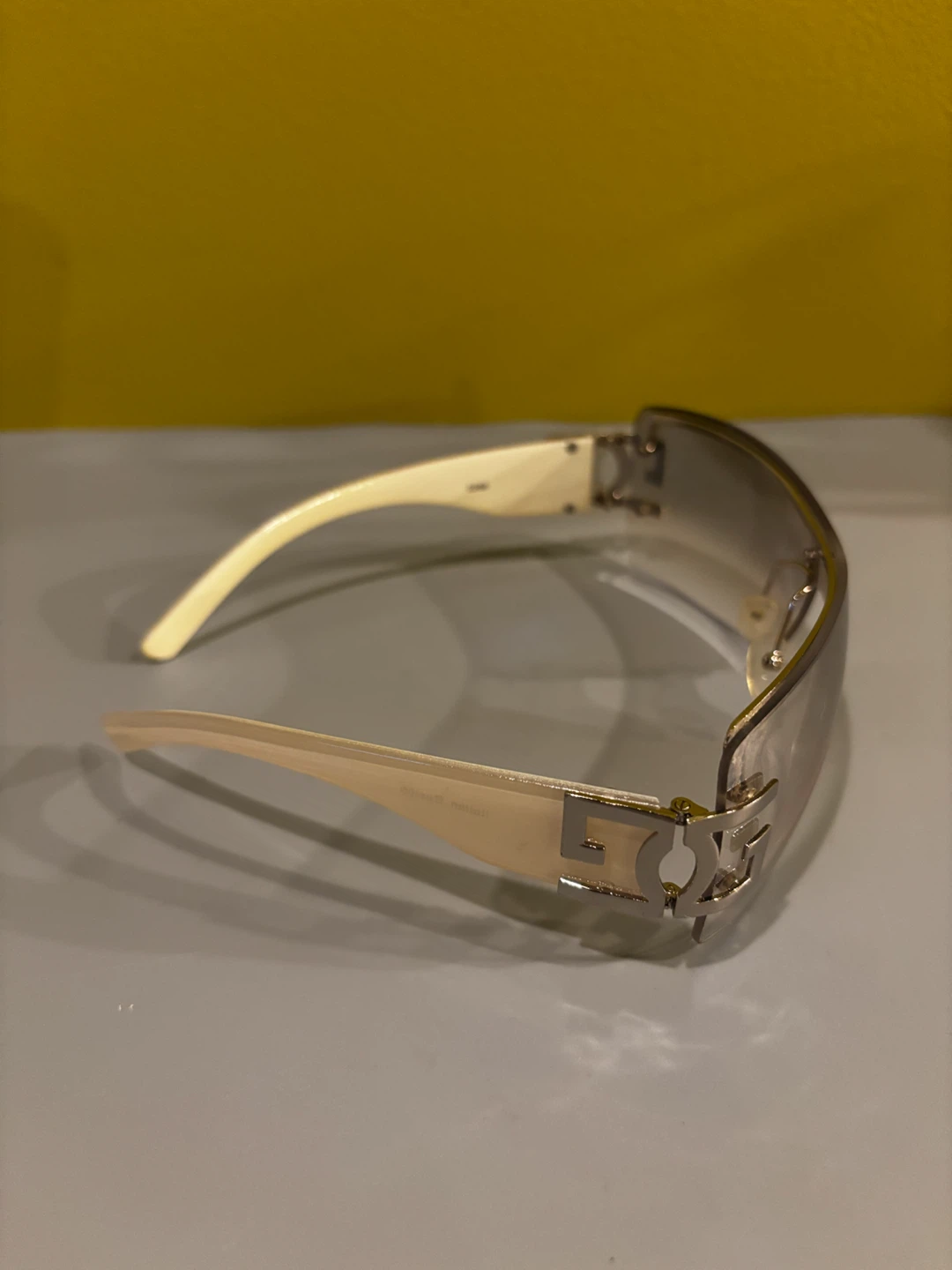 Rimless Shield Sunglasses with Gold Accents - photo 4