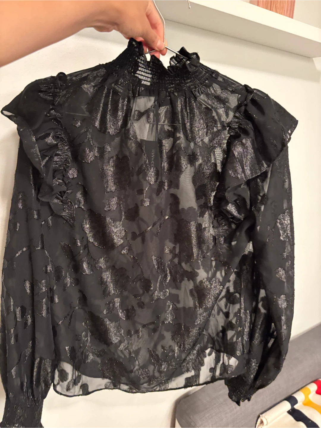 RW&CO Black Floral Sheer Blouse - photo 5