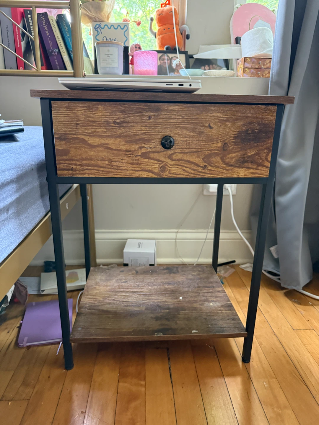 Rustic End Table with Drawer
