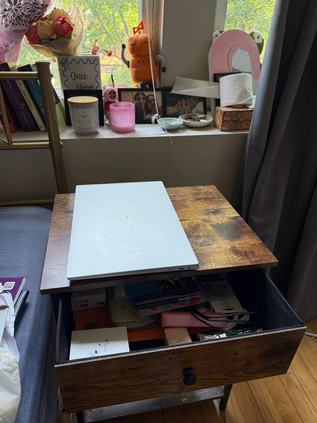 Rustic End Table with Drawer - photo 2