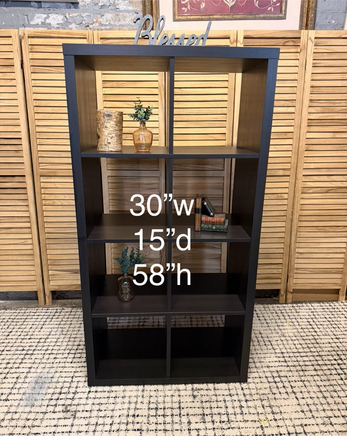Black 8-Cube Storage Bookshelf - photo 4