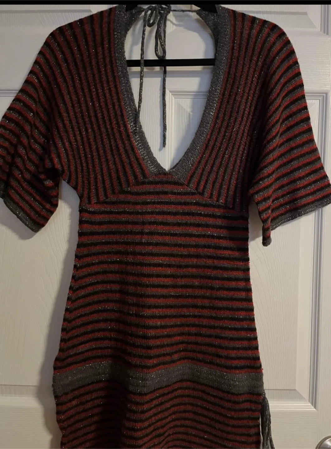 Striped Sparkle Knit Tunic Dress