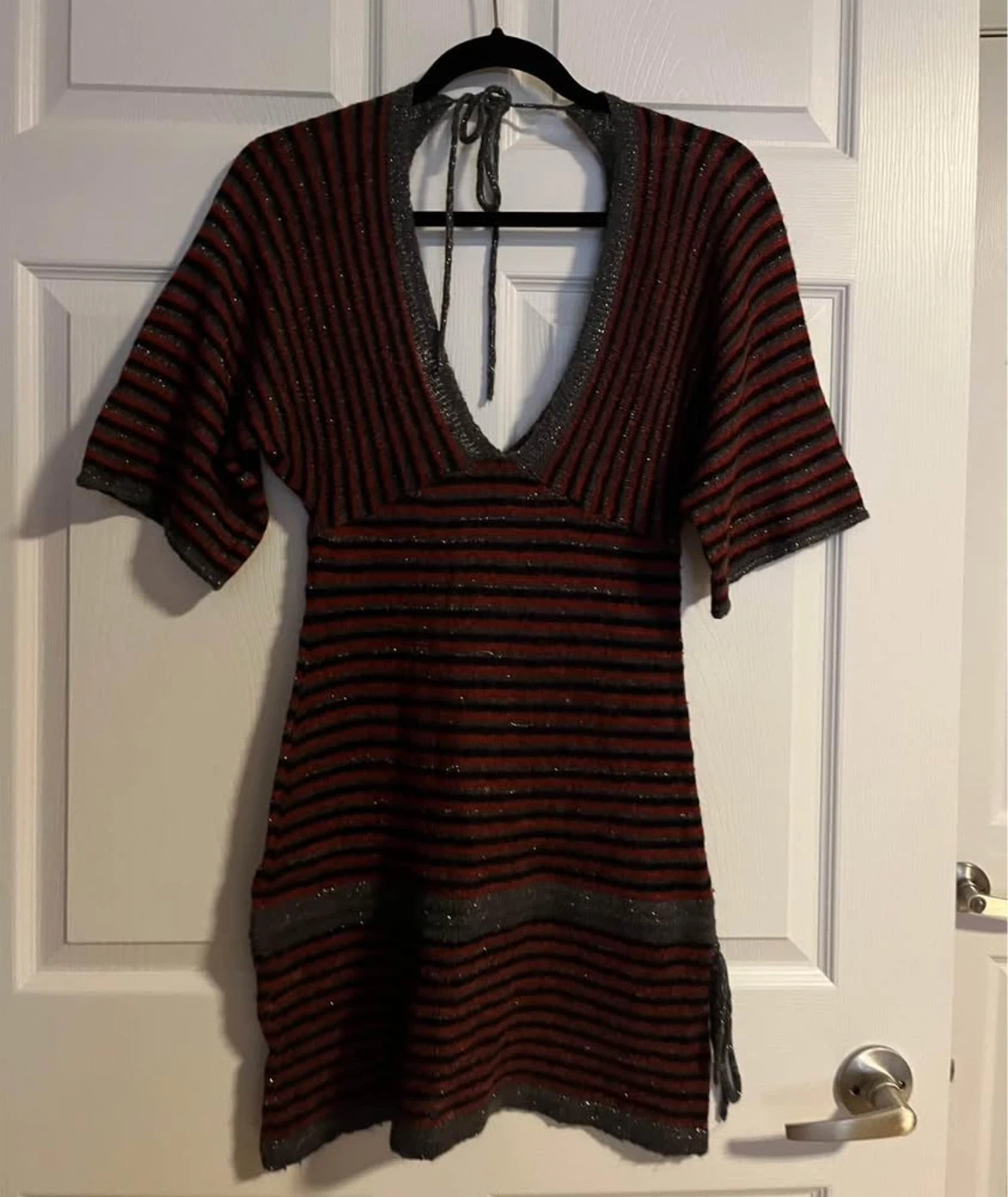 Striped Sparkle Knit Tunic Dress - photo 2