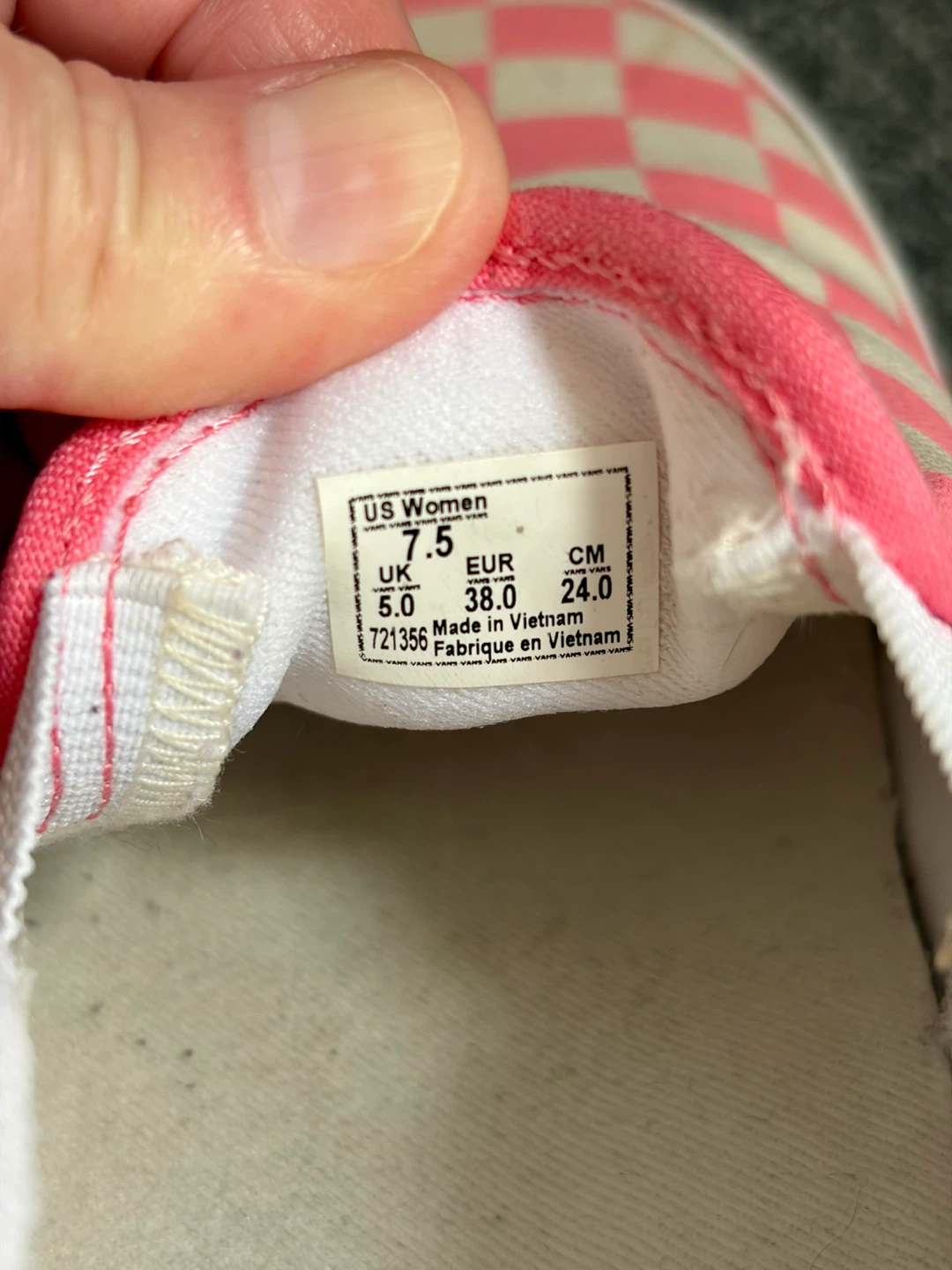 Vans Slip-On Checkerboard Pink Shoes - photo 5